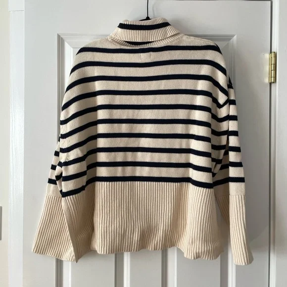 GAP Oversized Striped Sweater, Cream - Picture 2 of 4